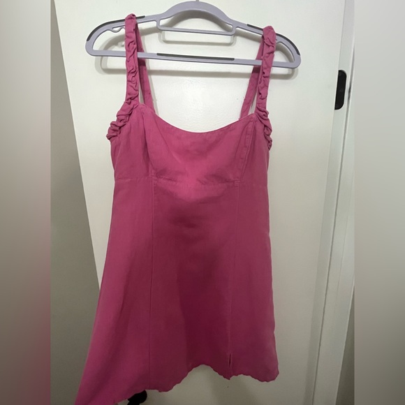 ZARA Pink Linen Blend Mini Dress-NWT - Picture 7 of 7
